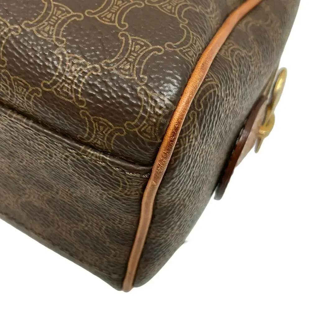 Celine Macadam Handbag Dark Brown PVC Leather